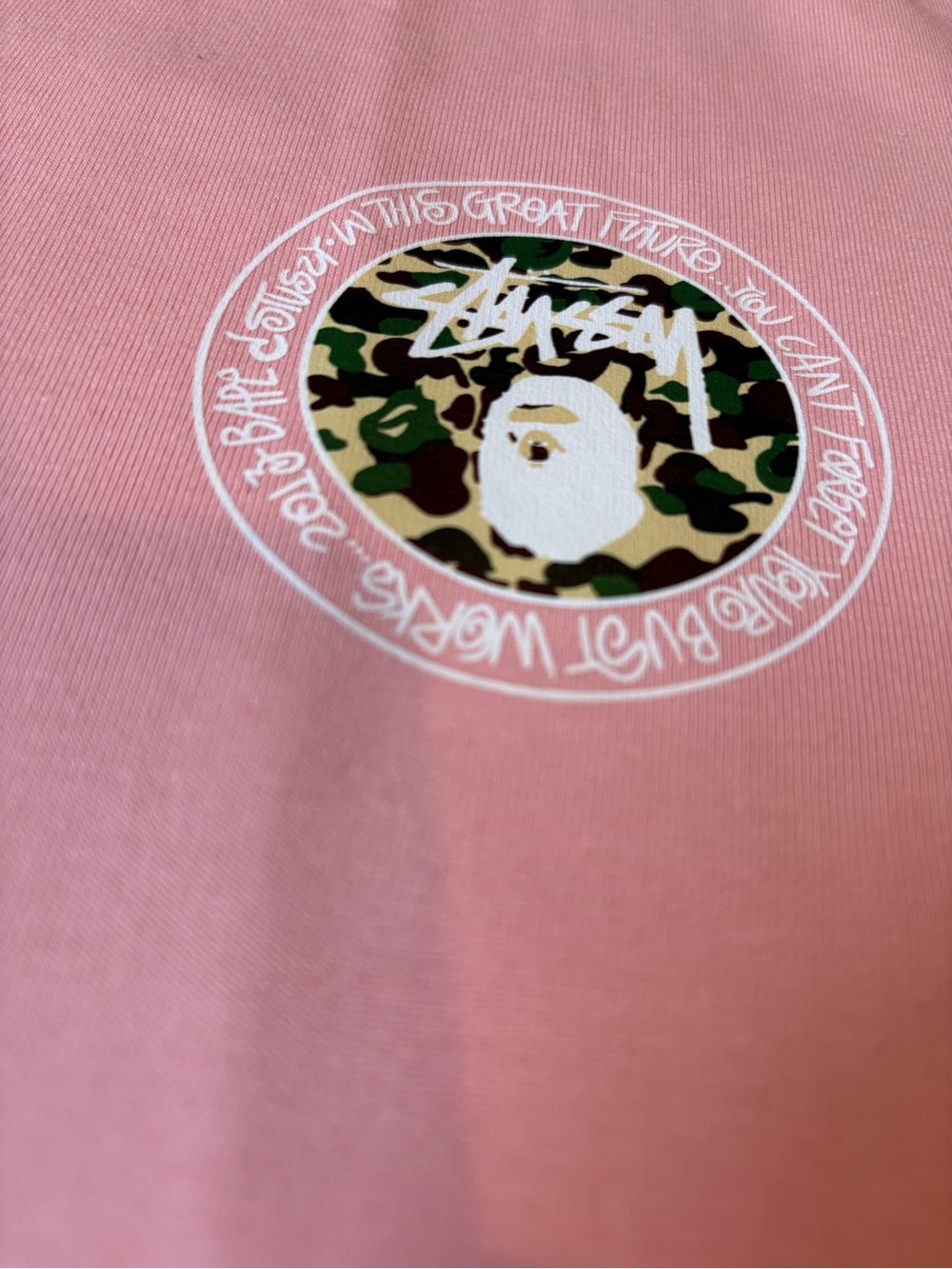Bape Pink Short Sleeve Tee with Small Chest Logo - Picture 2 of 10